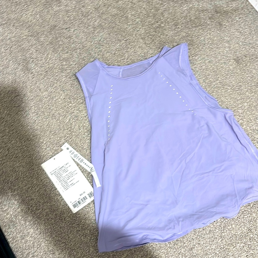 COPY - lululemon light purple cropped shirt.